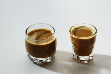 Coffee in transparent glass
