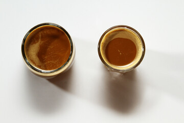 Coffee in transparent glass