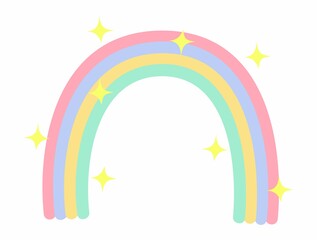 RAINBOW WITH STARS COLOR PASTEL KAWAII CUTE