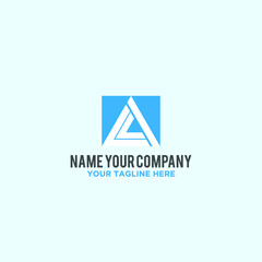 triangle shape logo simple icon design illustration