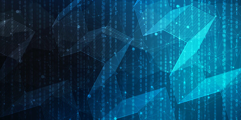 2d illustration Abstract futuristic electronic circuit technology background