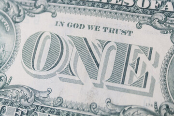 text on one dollar bill united states