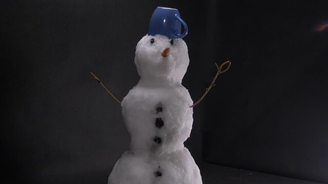 Melting snowman with torch, no mercy for the snowman