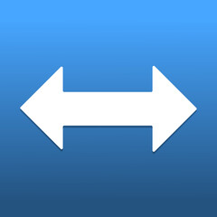 Icono de doble flecha sobre fondo azul