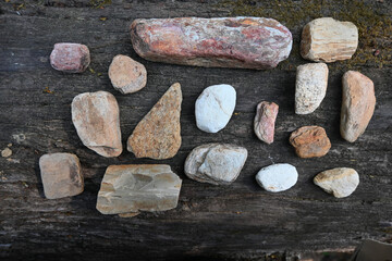 Natural stones on black background That can be used to accompany photos