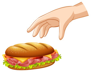 Hand dropping hamburger for gravity experiment