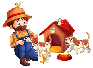 Happy man and his dog