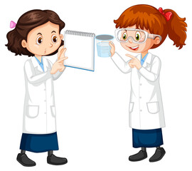 Fototapeta premium Two young scientist talking each other