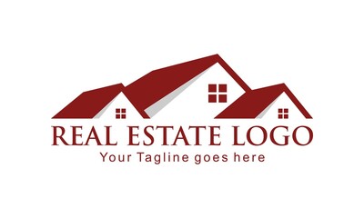 Red house vector logo