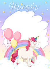 Obraz na płótnie Canvas Cute unicorn on pastel color background