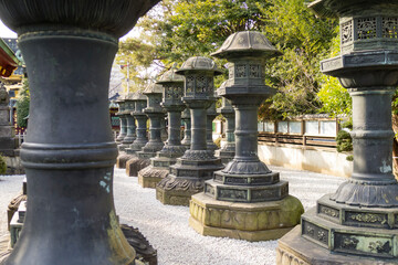 Bronze Lanters at Ueno Tosho-gu Shrine in Tokyo