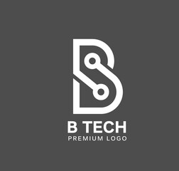 initial  letter b tech strong and memorable logo design vector  © krustovin