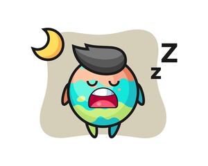 bath bomb character illustration sleeping at night