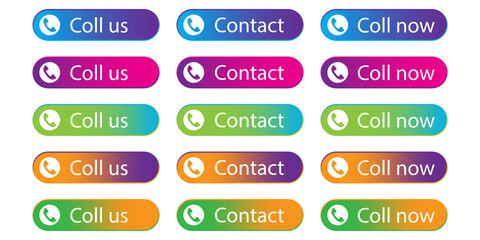 Call contact banners. Communication icon set. Phone icon vector. Modern red web banner. Stock Image. EPS 10.
