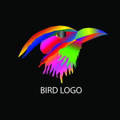 Vector icon of a flying bird logo. Designs for illustrations, identities, web, symbols, cards, templates.