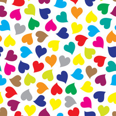 Hearts seamless pattern. Colorful hearts. Love. Valentine's Day background.
