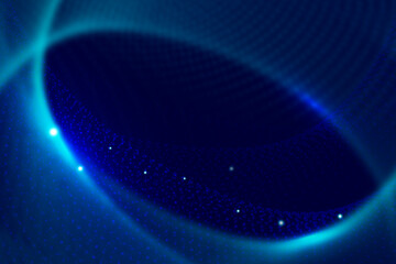 Dark blue 3D particle technology sense abstract background