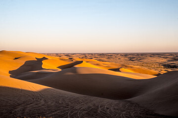 Fototapeta na wymiar Shadows in the Imperial Sand Dunes, southern California, USA