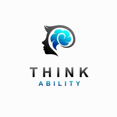 Think ability logo with brain concept