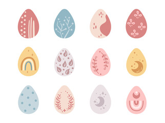 Easter eggs bundle - kids pastel vector illustration