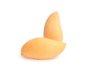 Yellow ripe mango ( Nam Dok Mai) of Thailand isolated on white background.