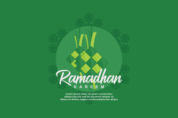 ilustrasi perayaan bulan suci Islam Ramadhan. dengan tipografi ramadhan kareem dalam Template Logo Identitas dan Vektor Konsep Logo Ramadhan