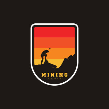 mining logo logo template design. Vector illustration