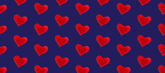 Love background made of red hearts on pastelle background, wedding, valentines day, Abstract background, pop art