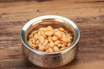 White beans kidney in the bowl