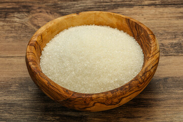 White sugar in the bowl