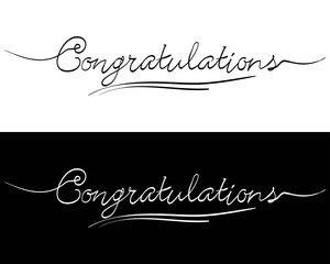 Congratulations phrase, simple text hand lettering calligraphy. use for poster,greeting Card, banner. vector illustration