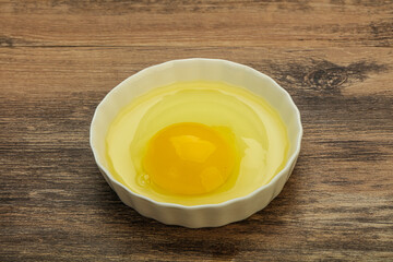 Raw Chicken egg in the bowl
