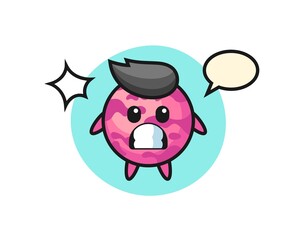 ice cream scoop character cartoon with shocked gesture