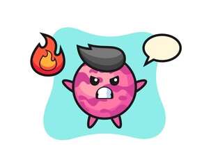 ice cream scoop character cartoon with angry gesture