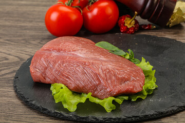 Raw beef piece for cooking