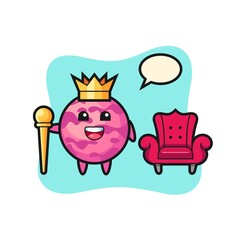 Mascot cartoon of ice cream scoop as a king