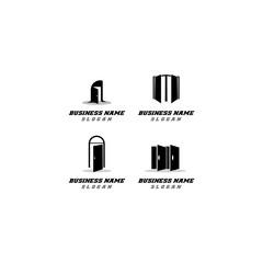 simple door icon vector logo