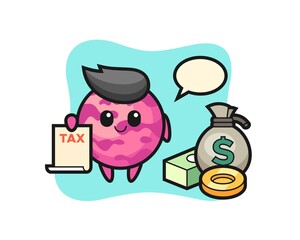Character cartoon of ice cream scoop as a accountant
