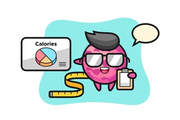 Illustration of ice cream scoop mascot as a dietitian