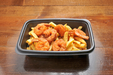 Fried Shrimp and French Fries