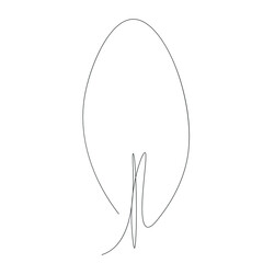 Tree one line drawing, vector illustration