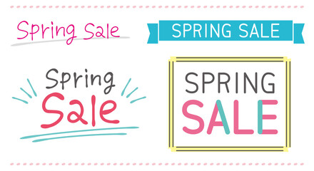 スプリングセールのおしゃれなタイトル文字　ロゴ　Spring Sale Logo Fashionable - obrazy, fototapety, plakaty
