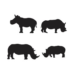 collection of rhino animal silhouettes