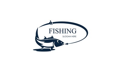 Fototapeta na wymiar Vintage fishing logo template, uniqe fishing logo
