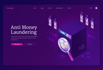 Vector banner of AML, anti money laundering