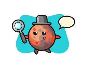 mars cartoon character searching with a magnifying glass