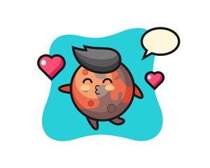 mars character cartoon with kissing gesture