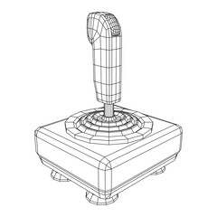 Joystick with buttons. Retro video game controller gamepad © newb1