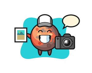 Fototapeta premium Character Illustration of mars as a photographer
