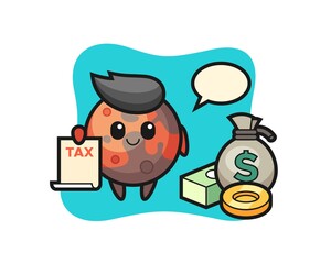 Character cartoon of mars as a accountant